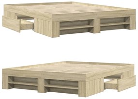 Estrutura cama s/ colchão derivados de madeira carvalho sonoma