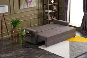 Sofá-Cama de 3 Lugares Ece – Castanho – 215x88x90 cm