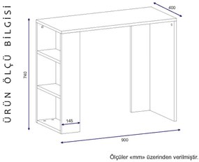 Secretária Netenya – Branco – 90x74x40 cm | Tribo Home