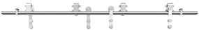 Kit ferragens p/ porta deslizante 183cm aço inoxidável prateado