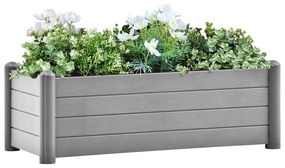 vidaXL Canteiro elevado para jardim PP 100x43x35 cm cinzento pedra