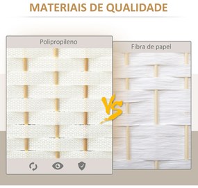 Biombo de 6 Painéis Separador de Ambientes Dobrável 240x170 cm para Sala de Estar Dormitório Escritório Branco