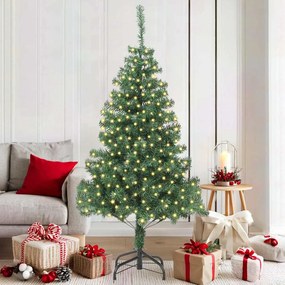vidaXL Árvore de Natal com 300 LEDs com suporte Verde 180 cm PVC