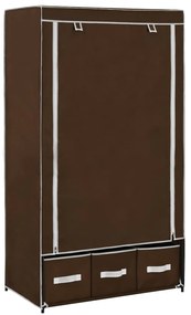 Roupeiro 87x49x159 cm tecido castanho