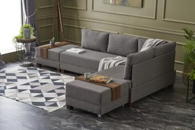 Sofá-Cama de Canto Fly – Castanho – 210x70x280 cm