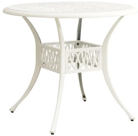 vidaXL Mesa de jardim 90x90x74 cm alumínio fundido branco