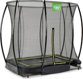 Trampolim retangular de solo Silhouette 153 x 214 cm com rede de segurança - preto