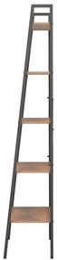 Estante de pé 5 prateleiras 56x35x174 cm castanho-escuro/preto