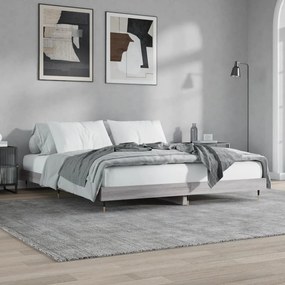Estrutura de cama 120x200 cm derivados de madeira cinza sonoma