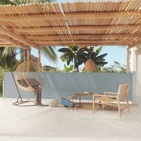 vidaXL Toldo lateral retrátil para pátio 117x600 cm cinzento