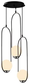 Candeeiro Suspenso Mudoni – Preto – Diâmetro 44 cm, Altura 146 cm