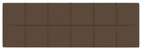 Painel de parede 12 pcs 90x30 cm tecido 3,24 m² castanho