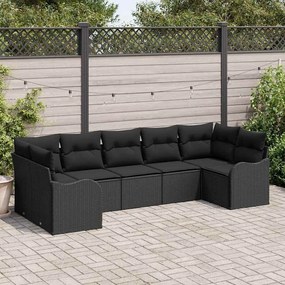 Conjunto de Sofá de Jardim Modular de 7 Peças com Almofadas de Rattan