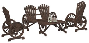 vidaXL 4 pcs conjunto lounge de jardim madeira de abeto maciça