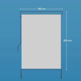 Toldo vertical com revestimento em PU 2,5 x 1,6 m bege