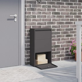 vidaXL Caixa de entrega Preto 44x22x82 cm Aço
