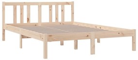 Estrutura de cama casal 135x190 cm madeira maciça