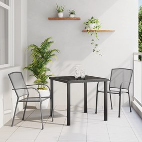 vidaXL Conjunto de Jardim de 3 Peças Aço Antracite