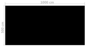 Capa solar flutuante de PE para piscinas preta 10x5 m