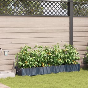 Jardineiras vidaXL com Sistema de Irrigação 4 pcs Cinza