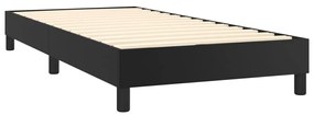 Cama box spring c/ colchão/LED 90x190 cm couro artificial preto