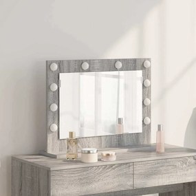 vidaXL Espelho de Toucador Cinzento Sonoma MDF, Vidro 60 x 45 x 18 cm