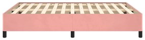 Estrutura de cama 140x190 cm veludo rosa