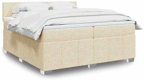 Cama com molas/colchão 200x200 cm tecido cor creme