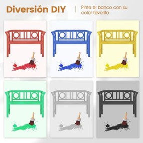 Banco jardim Exterior em Madeira de Acácia 118 x 50 x 78,5 cm para 2 Pessoas com Encosto e Apoios de Braços Circulares Capacidade 360 kg para Varanda,