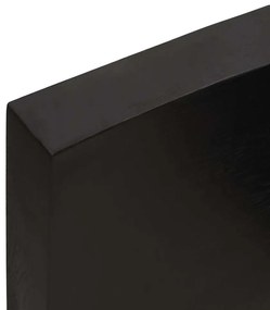 Tampo de mesa com bordas vivas maciço tratado castanho-escuro