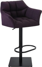 Banco de bar Damaso em tecido e com estrutura preta 64 x 88-113 x 45 cm Roxo