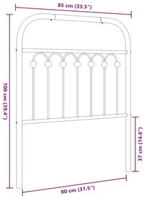 Cabeceira de cama 80 cm metal branco