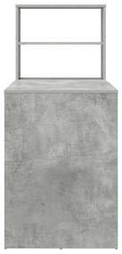 Secretária com Armazenamento Cinzento de Concreto 113x54x120 cm Madeir