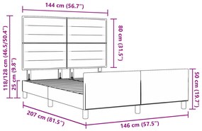 Cama vidaXL Azul 160x200 cm Tecido