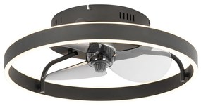 Ventilador de teto preto incl. LED com controle remoto - Maddy Moderno