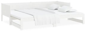 Estrutura sofá-cama de puxar 2x(80x200) cm pinho maciço branco