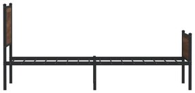 Estrutura de cama sem colchão 90x190 cm metal carvalho castanho
