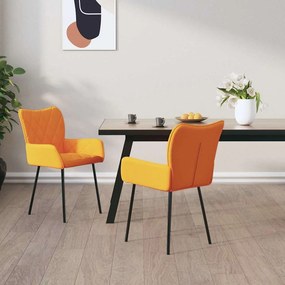 vidaXL Cadeira de jantar Amarelo 55 x 58 x 82 cm tecido