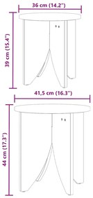 Mesa de centro 2 pcs Natural 41,5 x 41,5 x 44 cm