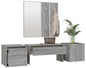 Conjunto móveis de corredor derivados de madeira sonoma cinza