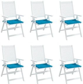 Almofadões p/ cadeiras de jardim 6 pcs tecido oxford azul