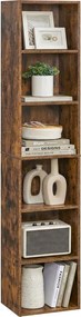 Estante 6 prateleiras, 24 x 30,2 x 160,7 cm em castanho vintage