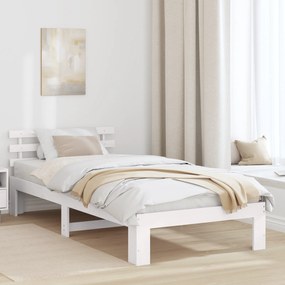 Estrutura de Cama de Madeira Branca Madeira Solteiro Durável