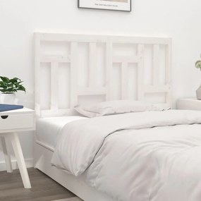 Cabeceira de cama 155,5x4x100 cm madeira de pinho maciça branco