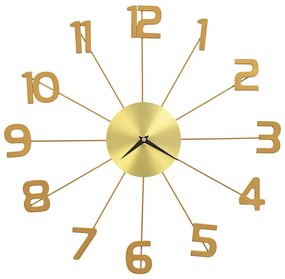 Relógio de parede metal 50 cm dourado