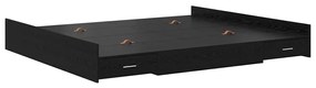 Estrado de cama com arrumação Carvalho preto 180 x 200 cm