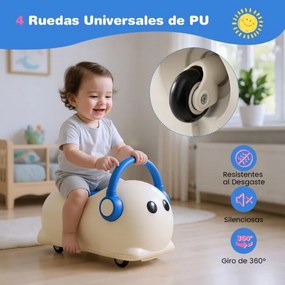 Cavalo de baloiço 3 em 1 para crianças com armazenamento oculto, conversível em prancha de equilíbrio removível, 64 x 34 x 36 cm, azul e branco
