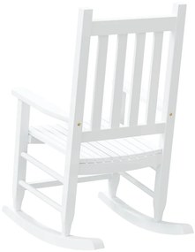Cadeira de baloiço infantil madeira de álamo maciça branco