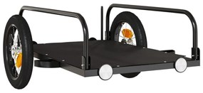 Reboque para bicicleta 122x53x31 cm ferro preto