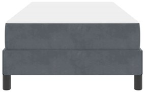 Cama box spring com colchão Cinza Escuro 80 x 210 cm Veludo